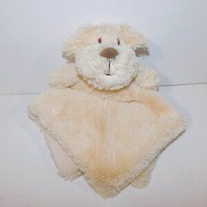 Kellytoy K LUXE Tan Cream Puppy Dog Rattle Security Blanket Baby lovey Nunu